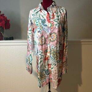 SHEIN Floral Print Long Sleeve Jumpsuit - Multicolor